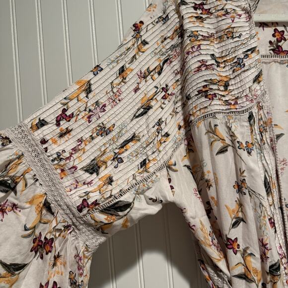 Anthropologie Pintucked Floral Lace Robe Kimono Size XL - Picture 4 of 8